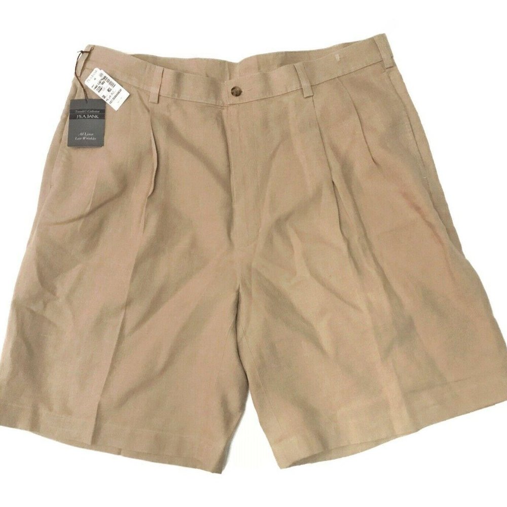 NEW 100% Linen Shorts Pleated Mens NWT MSRP $65